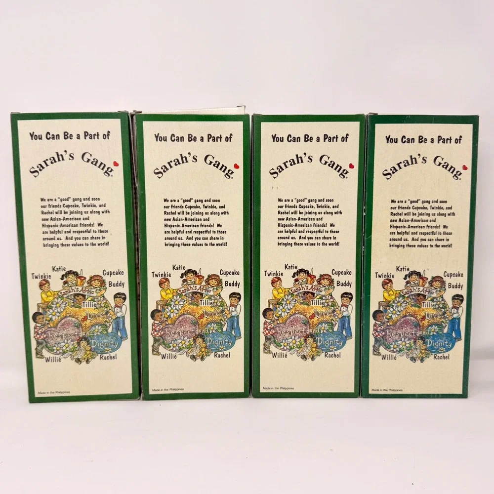 Vintage‎ 1996 Sarah's Attic Gang Doll Set 4 Willie Tillie Katie Buddy NIB Gold